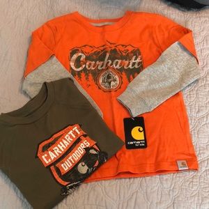 2- Boys size 5 Carhartt shirts.